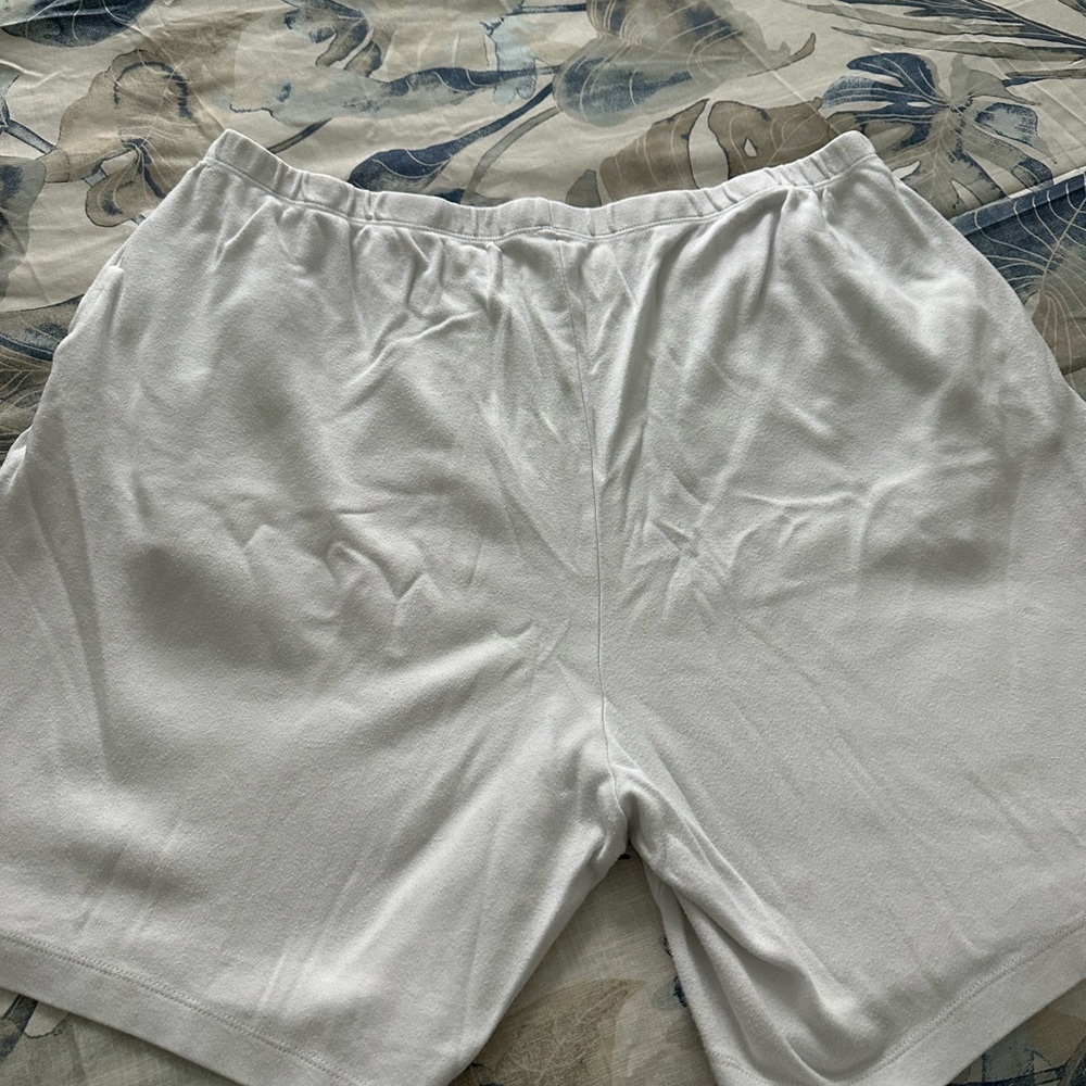 Lands' End Women's White High Waist Shorts